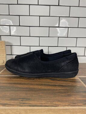 Clarks Ayla Band Shoes Womens Size 10 Black Cloudsteppers Casual Comfort Slip On